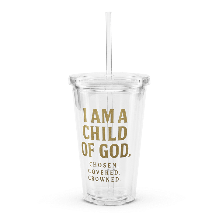 “I Am a Child of God” 16 oz Clear Tumbler – Faith in Every Sip product image (1)