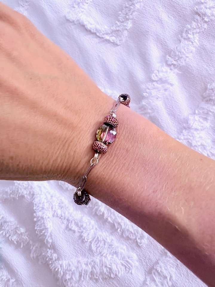 MFD-00273 | Amethyst-Esque Bracelet | Wire Wrapped Links | by Monique Faella Designs™ product image (2)
