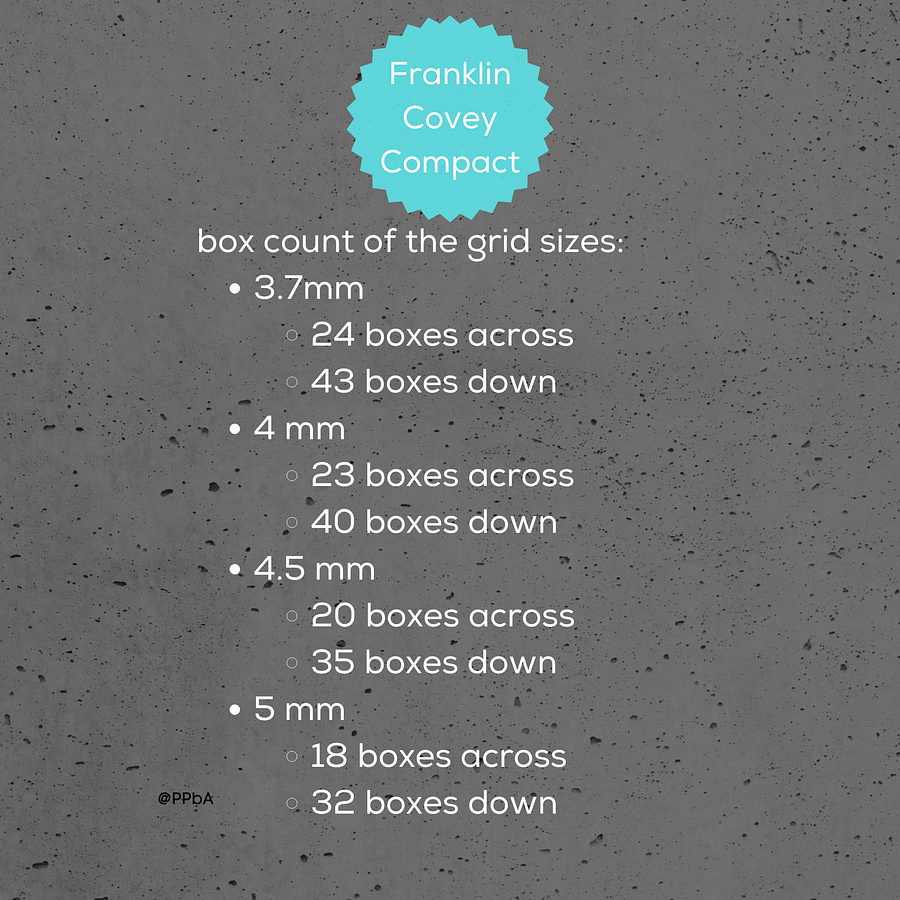 grid note pages - Franklin Covey Compact - various grid sizes - 3.7/4/4.5/5 mm product image (3)