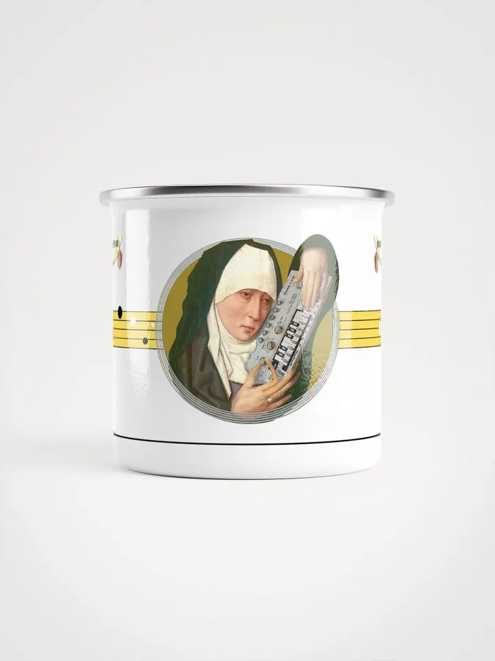 Mater Dolorosa meets Roland TB 303 by Frank Fonik, Techno EDM Enamel Mug product image (1)