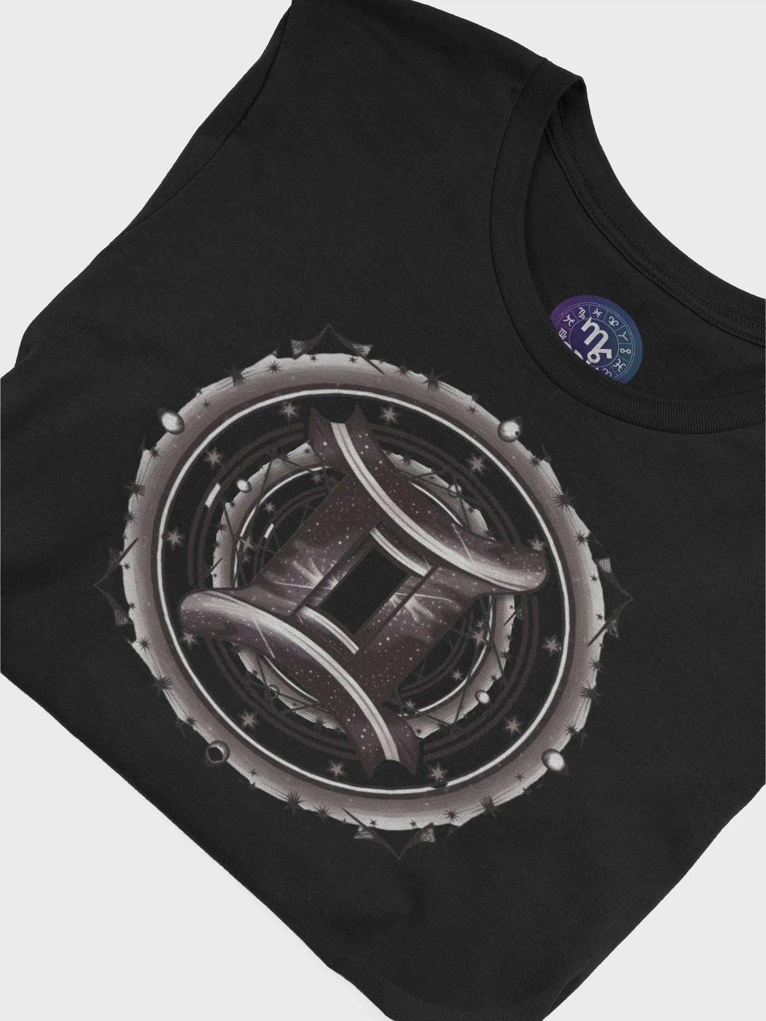 Unisex Gemini Zodiac T-Shirt - Futuristic Metallic Symbol, Cosmic Design, Astrology Gift product image (7)