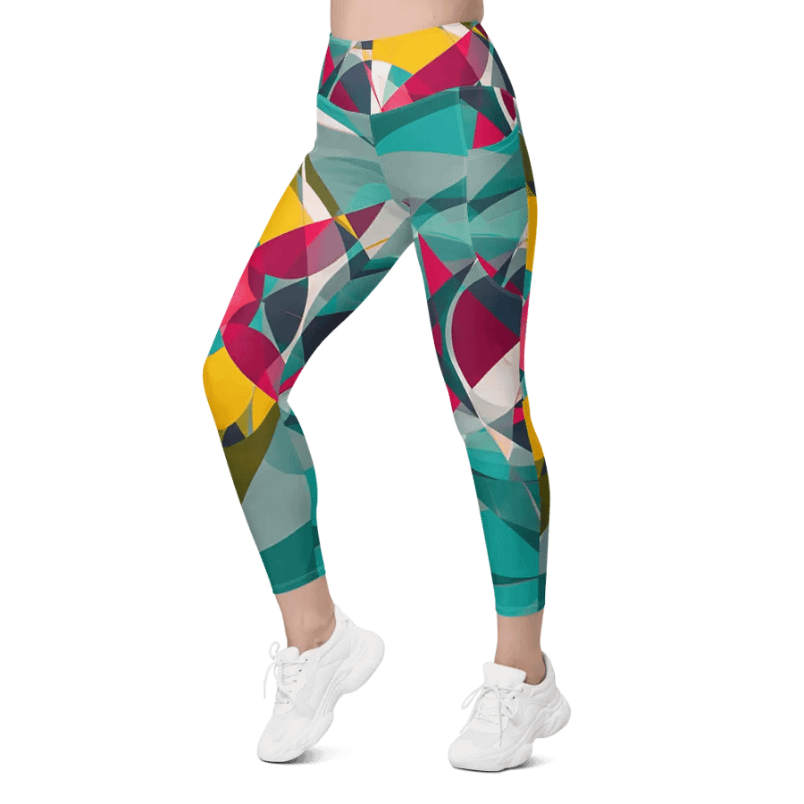 Abstract Lithographic Pattern Design Leggings with pockets - V9 product image (8)