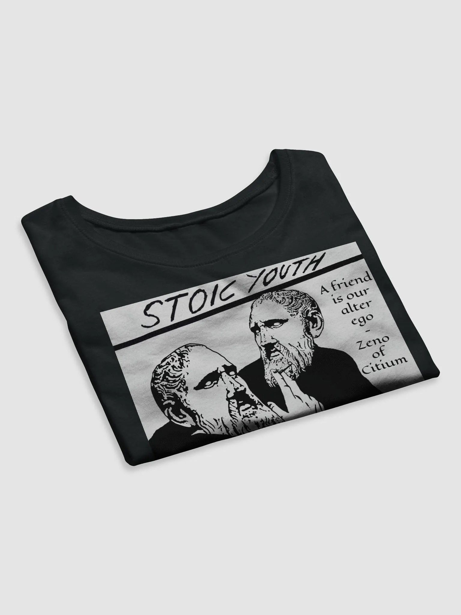 Stoic Youth Zeno of Citium quote Bella+Canvas Women's Crop Baby Tee product image (7)