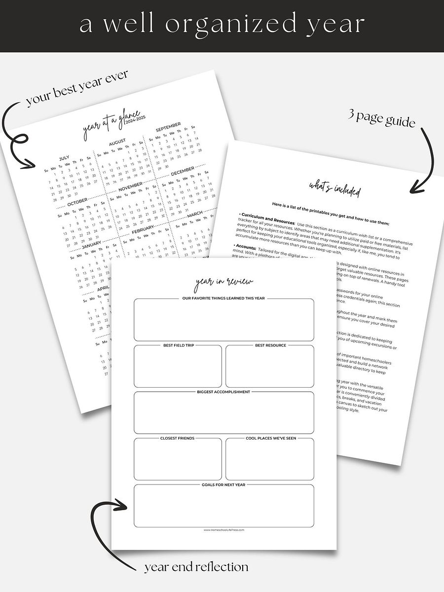 24-25 Classic Homeschool Planner Printable product image (8)