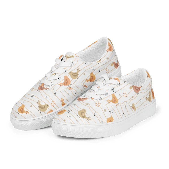 Kawaii Musical Birds Lace-up Canvas Shoes product image (1)