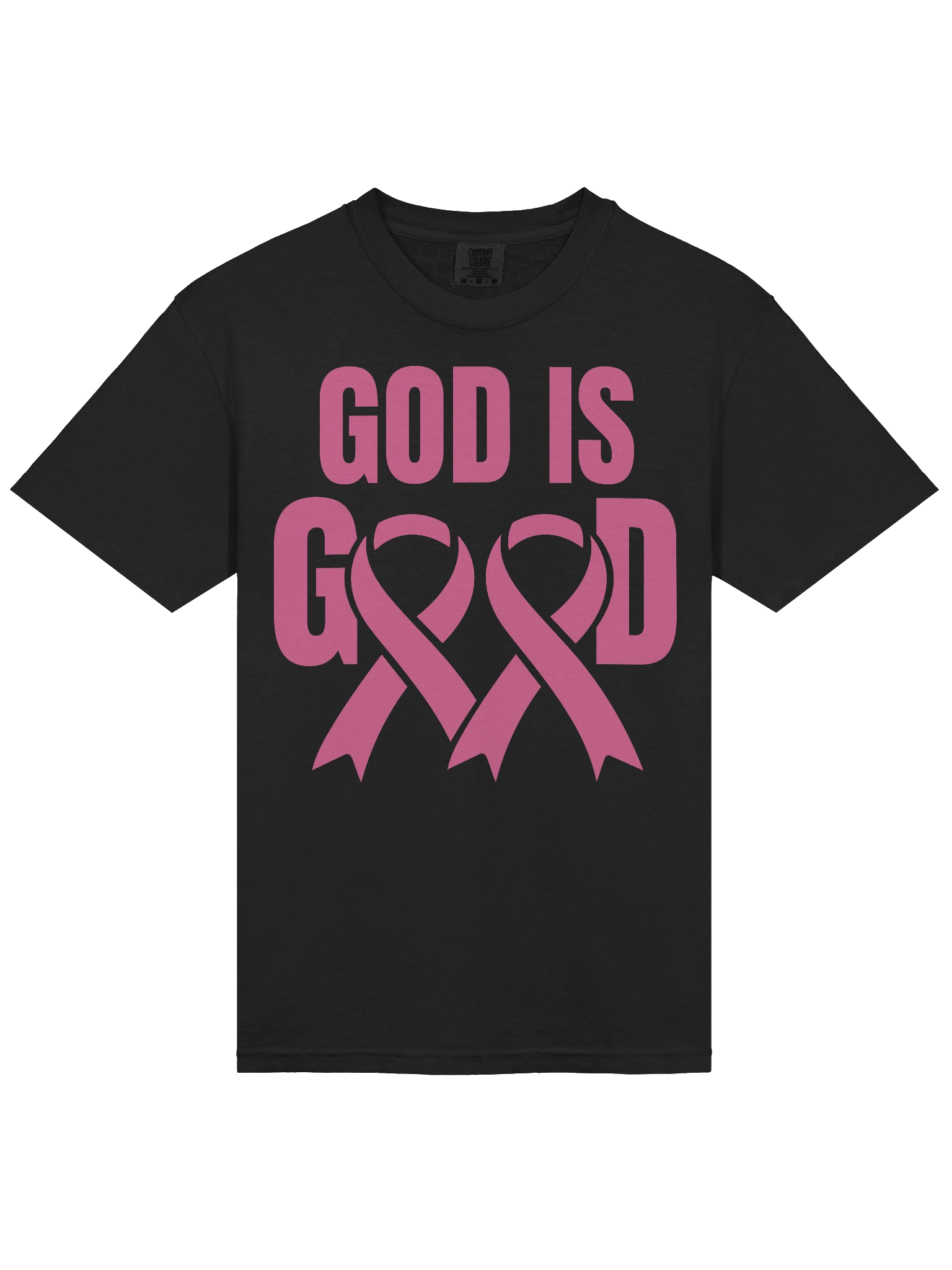 ✨ God Is Good – Breast Cancer Awareness Comfort Colors Tee product image (2)