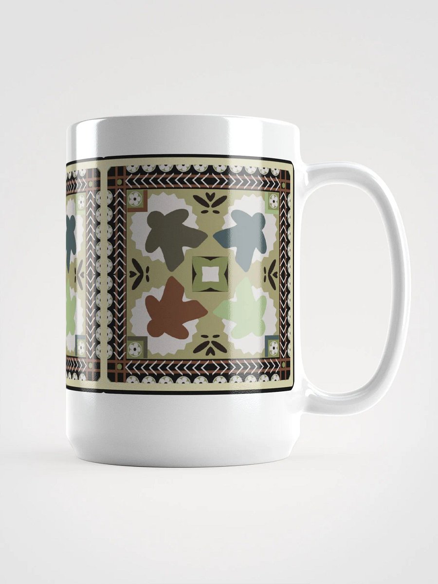 Ukrainian Pattern Meeple Patchwork Mug for Board Gamer, Large 15 oz. Coffee Cup product image (3)