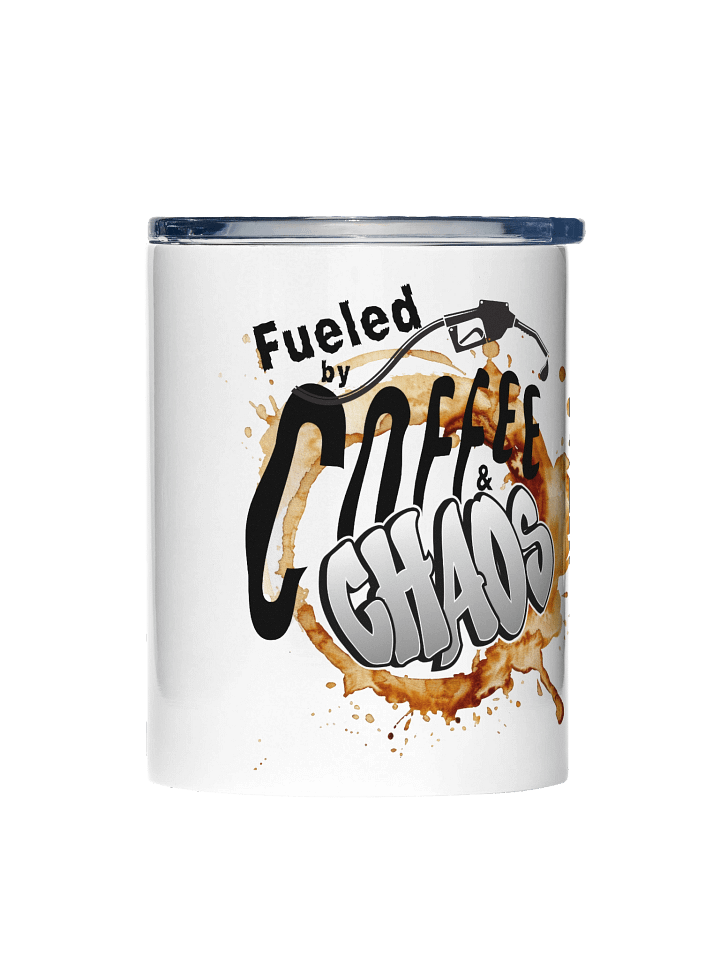 “Fueled by Coffee & Chaos” Graffiti 10oz Stainless Steel Tumbler product image (1)