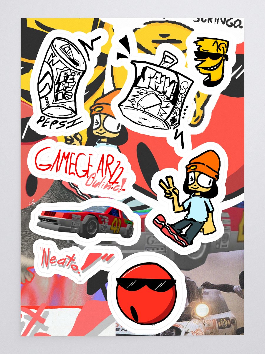 THE SLIGHTLY MORE DELUXE BUT STILL AVERAGE GAMEGEAR22 ONLINE! STICKER SHEET! product image (3)
