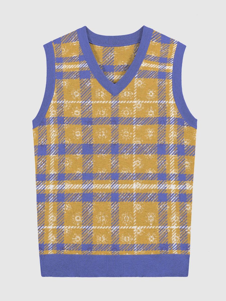 Blue and Yellow Plaid Sweater Vest product image (1)