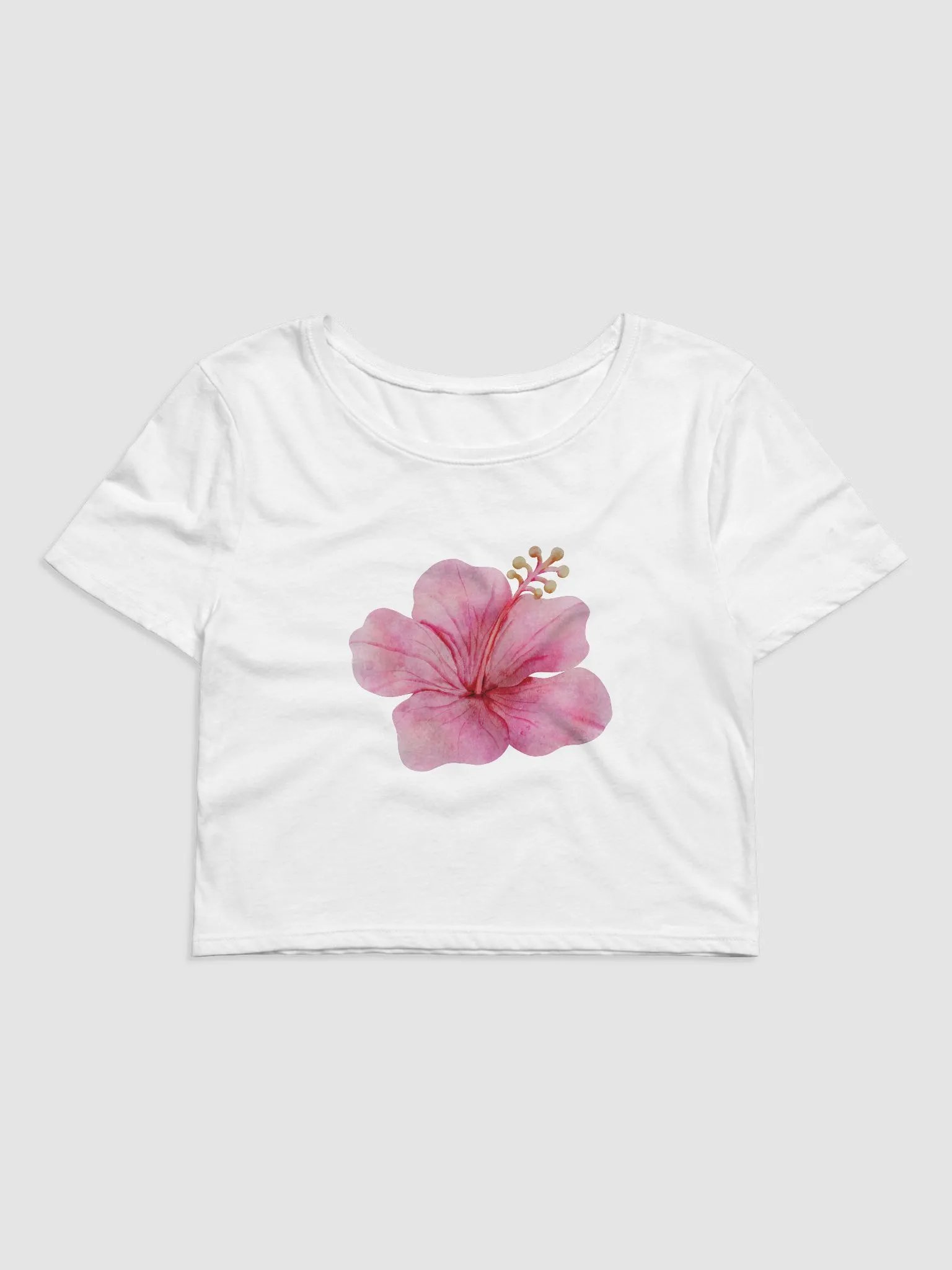 Pink Hibiscus Flower Baby Tee product image (3)