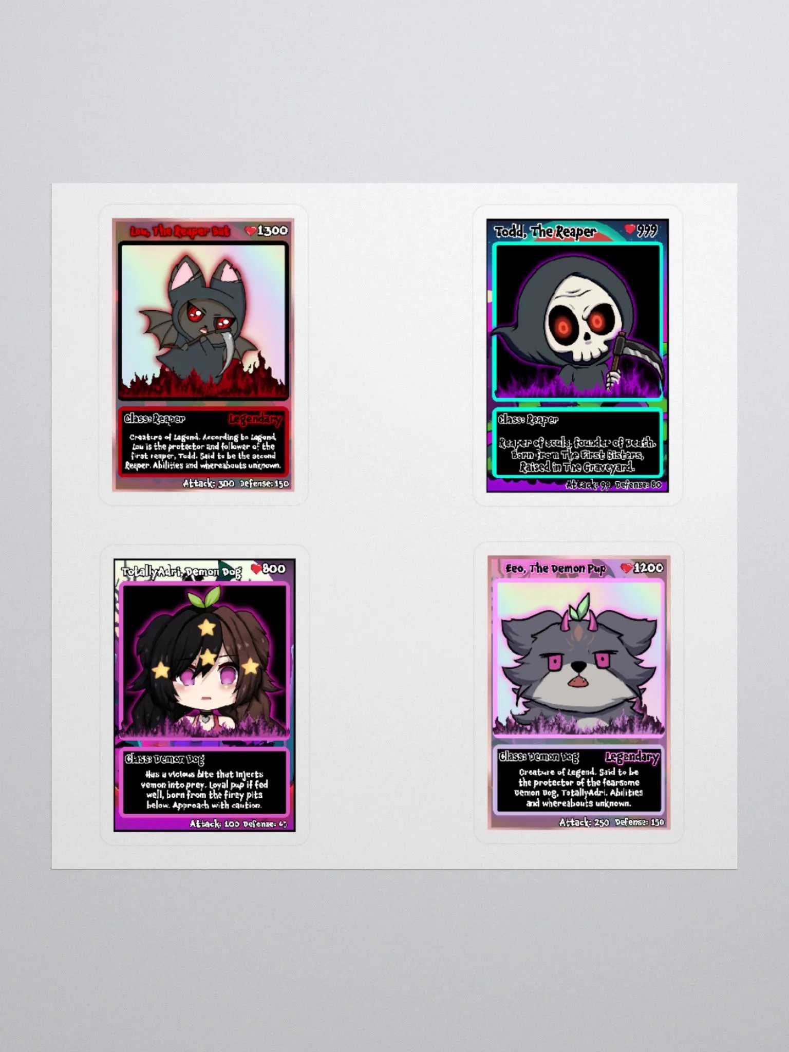 The Hell Cardz Collection Large 4-Pack Stickers product image (3)