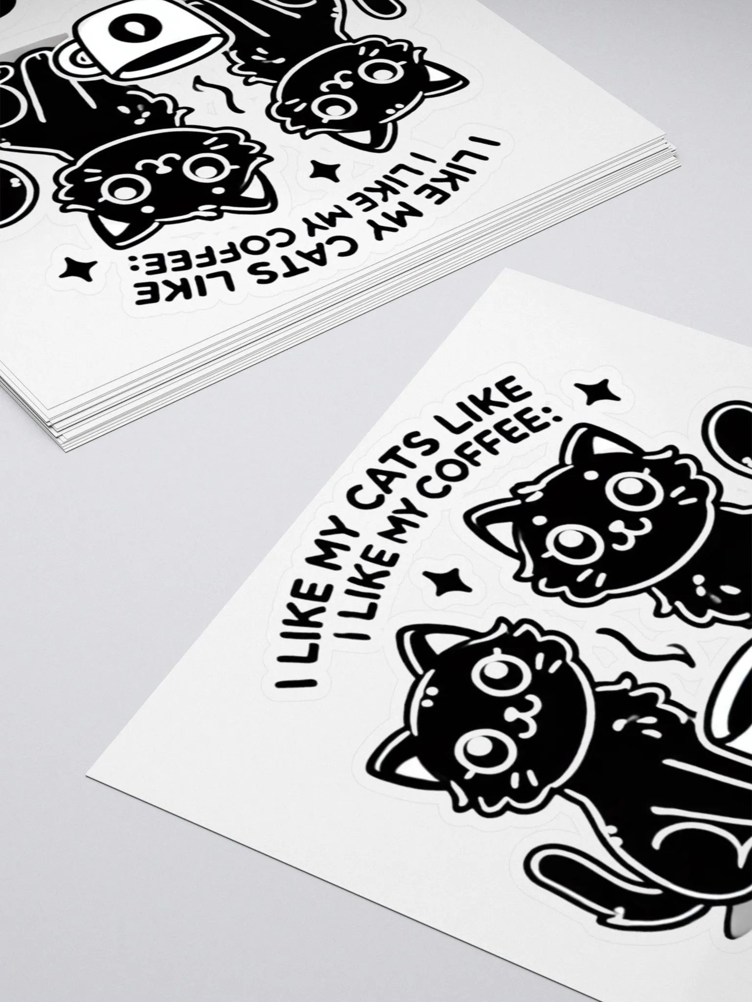 I Like My Cats Like My Coffee: Black - Kiss-Cut Sticker product image (4)