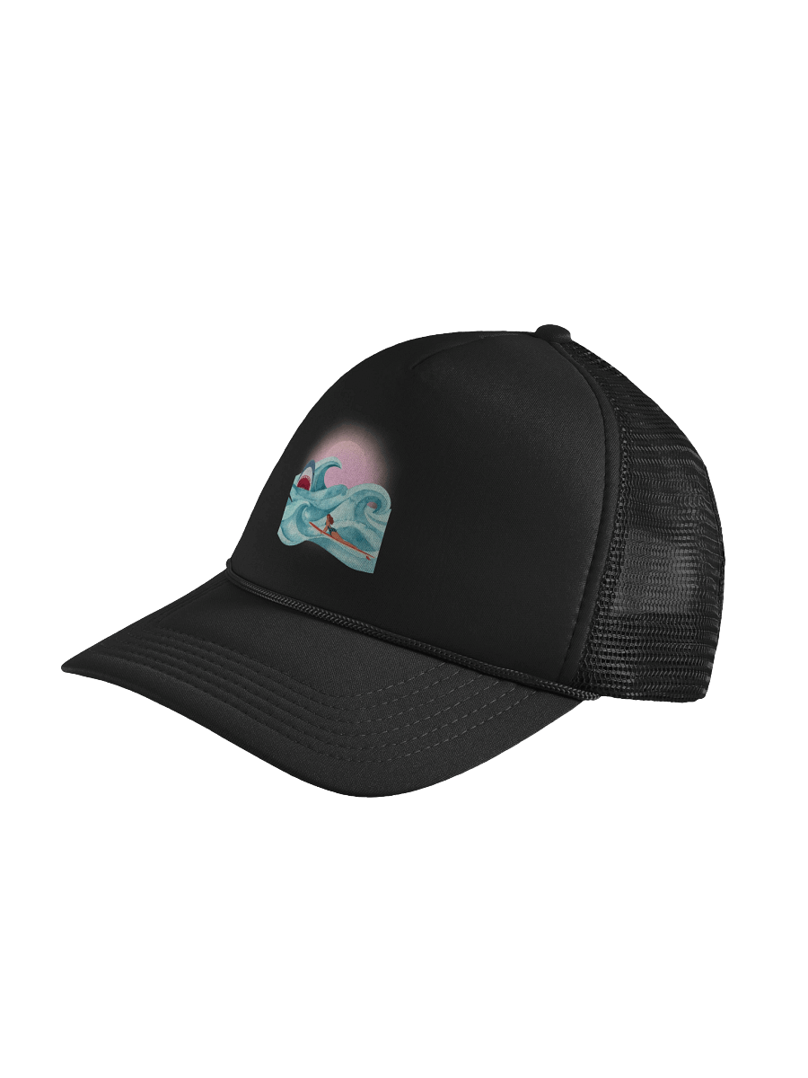 Retro Surfer & Shark Trucker Hat | Vintage Wave Rider with Bite product image (8)