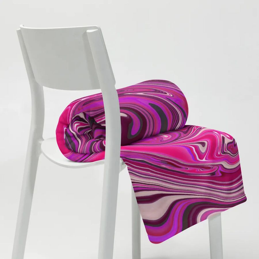 Throw Blanket - Pink and Purple Digital Fluid Art product image (10)