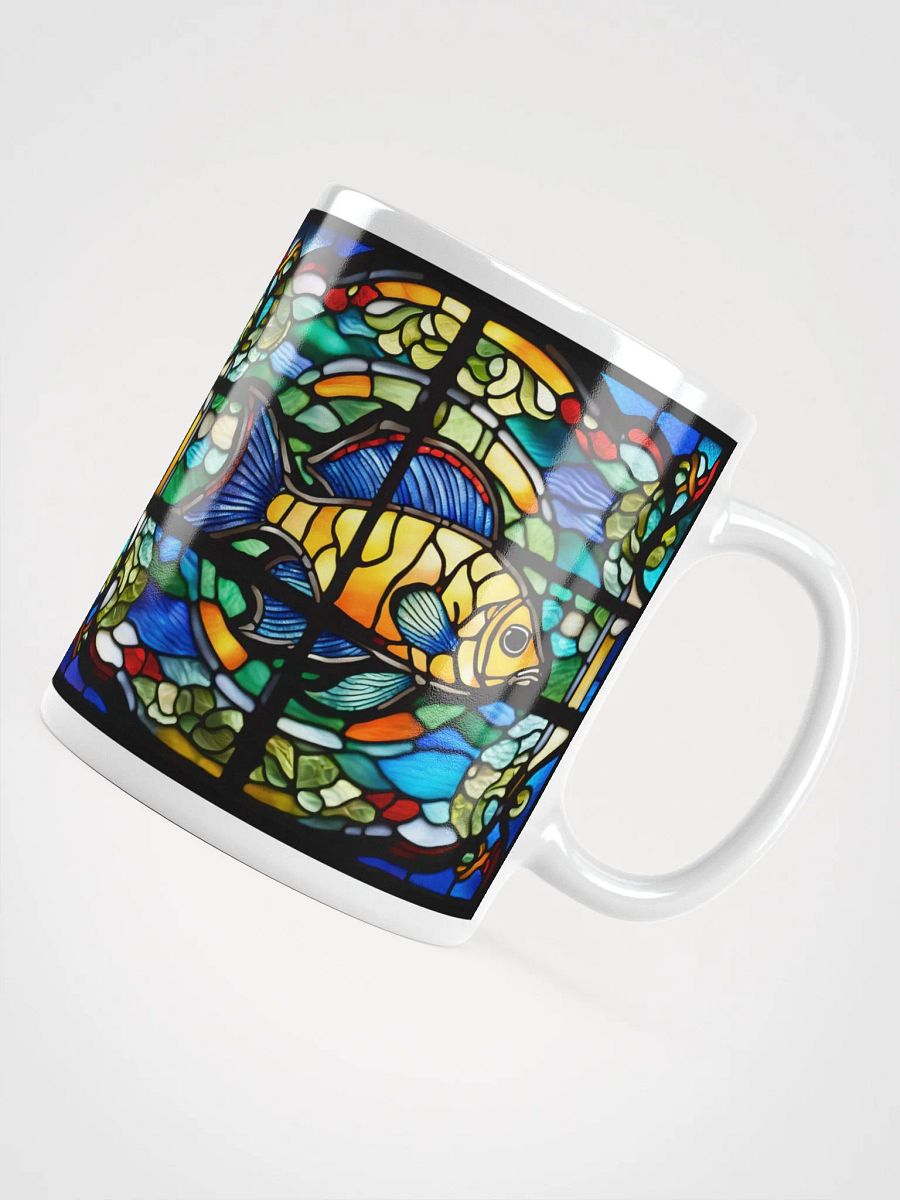 #002 - Yellow Blue Parrot Fish Stained Glass Mug product image (8)