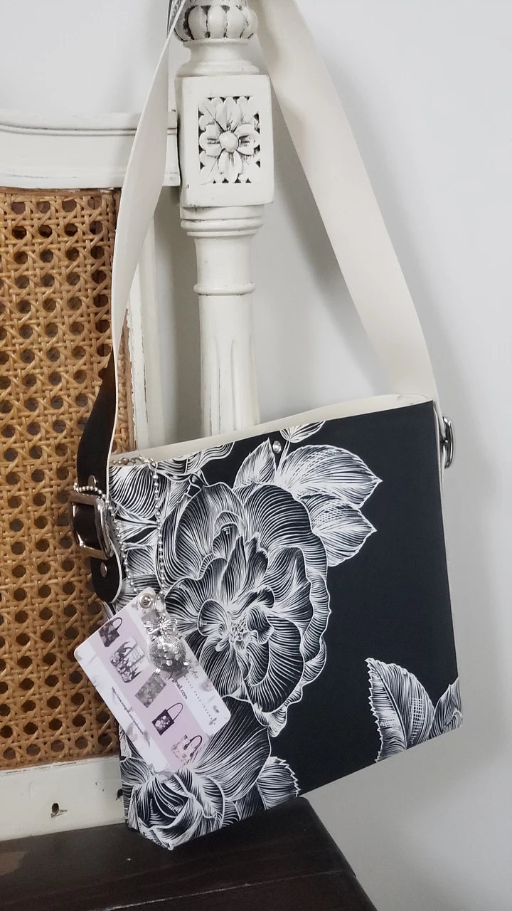 Shabby Chic Black Flora Gift Bag Handmade product image (1)