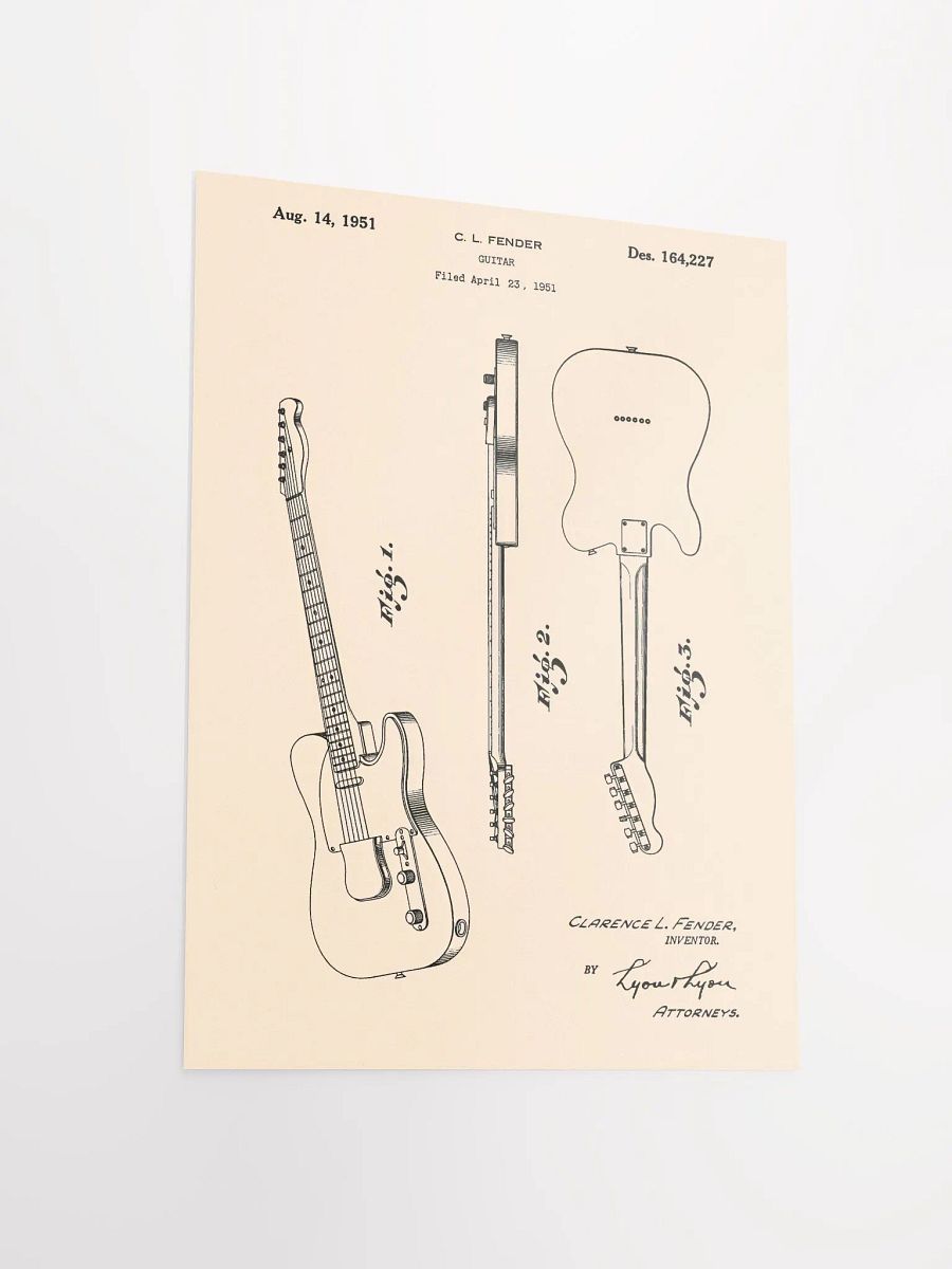 Vintage electric guitar patent print product image (3)