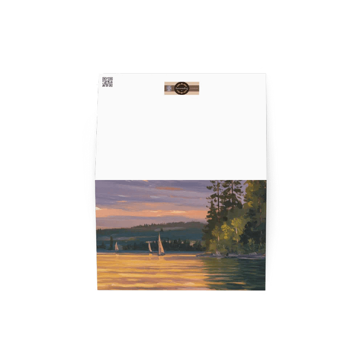 Sunset Lake Sailing, Greeting Card product image (2)