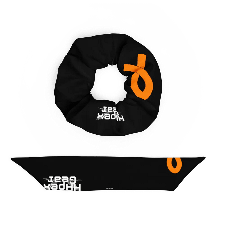 White HApex Gear White Logo Cancer Awareness Orange Ribbon. Black Scrunchie product image (5)