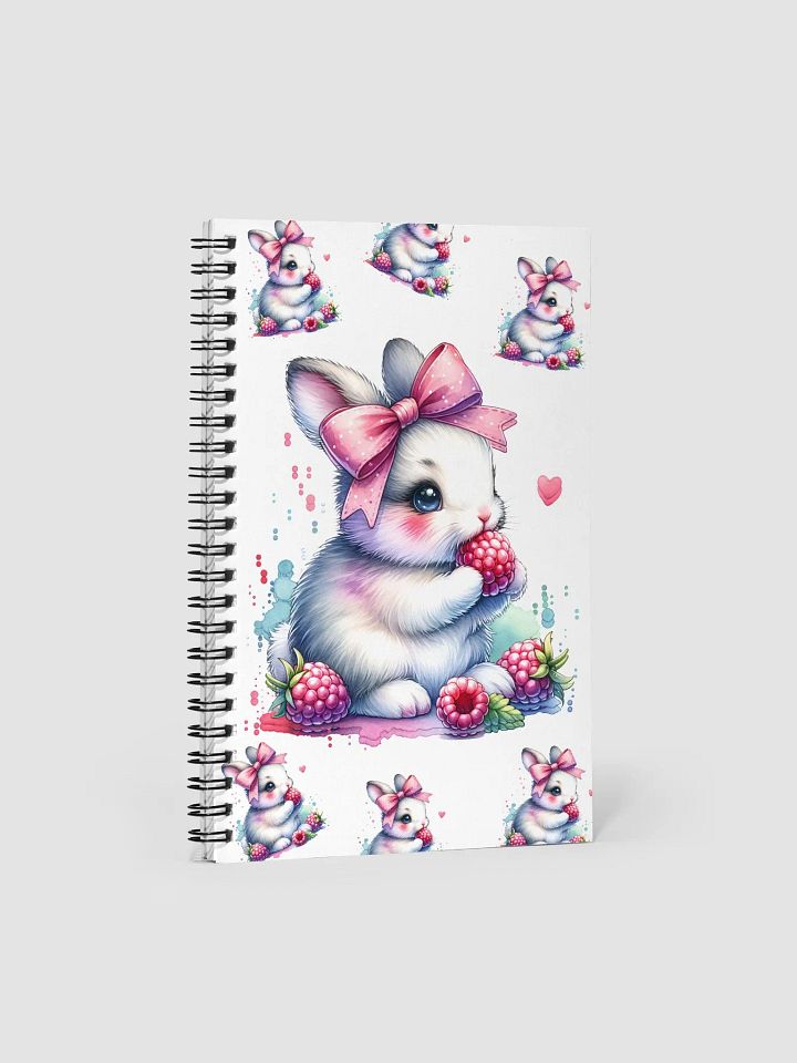 Whimsical Rabbit and Strawberry Spiral Notebook product image (1)