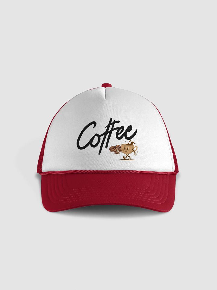 Cheerful Coffee Foam Trucker Hat. product image (2)