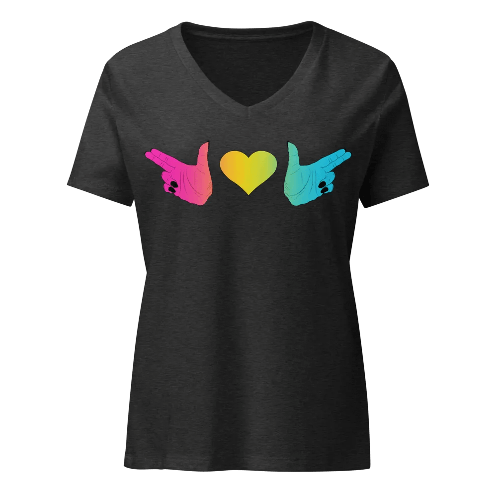 Finger Guns (pan flag) V Neck product image (3)