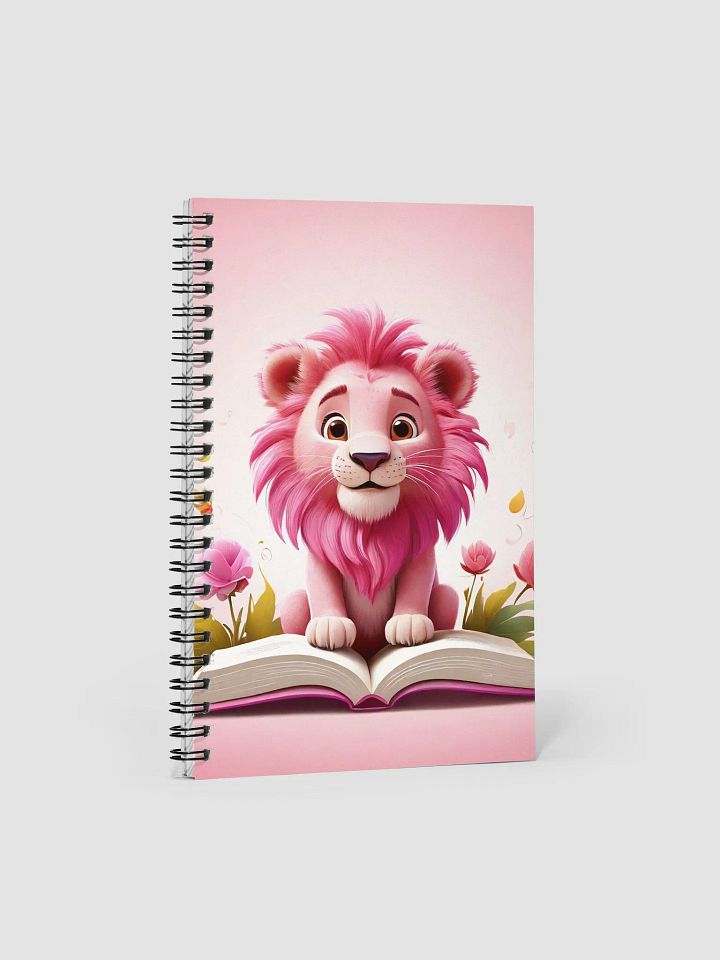 pink lion with flower and book product image (1)