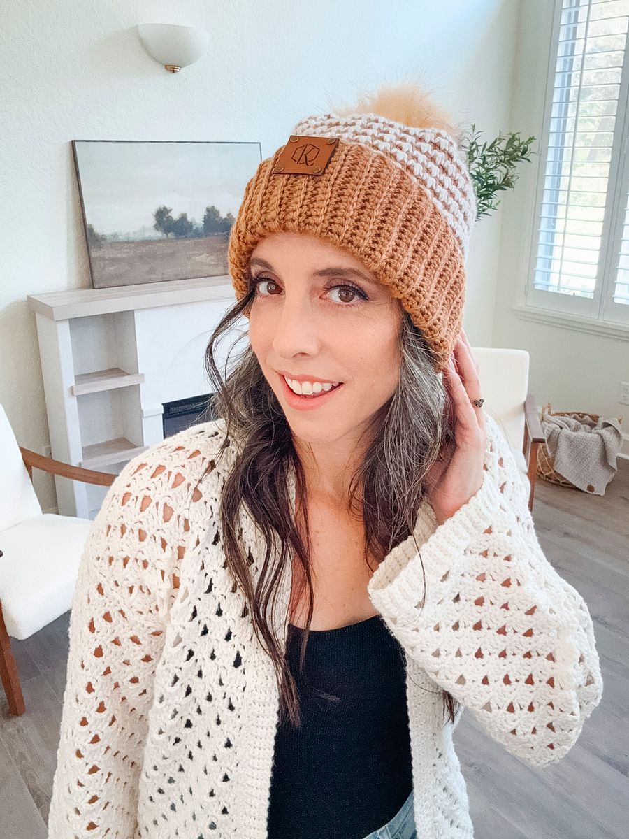 Houndstooth Crochet Beanie Pattern (6 Sizes) product image (5)
