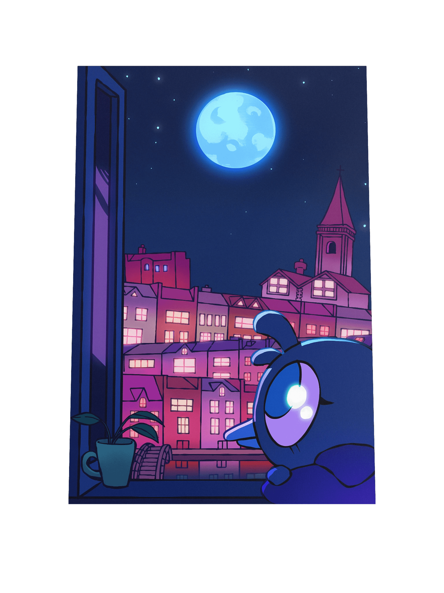 Bird Moonlight City Poster product image (1)