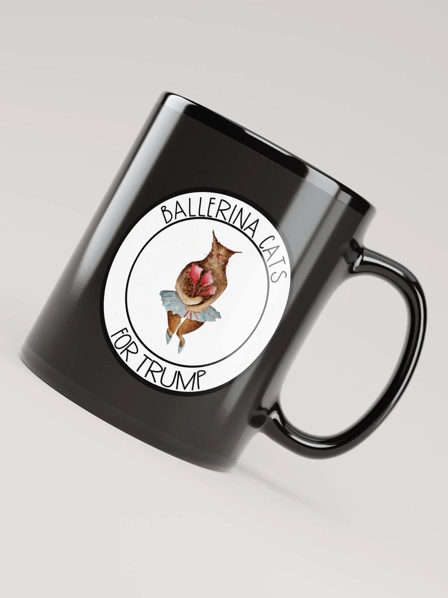 Ballerina Cat With Roses For Trump Black Mug product image (4)