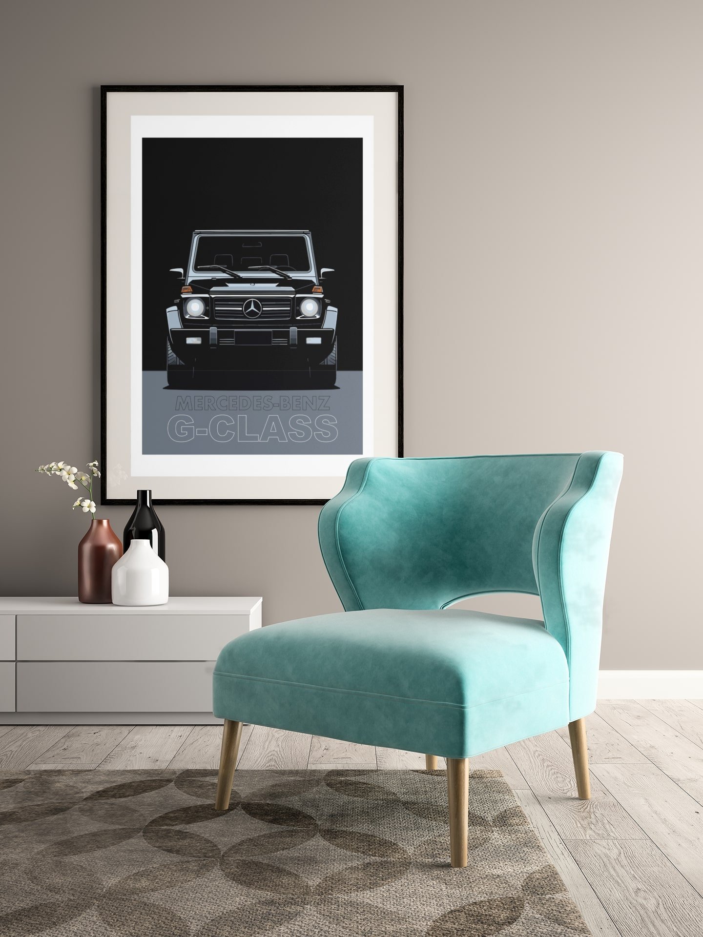 Mercedes-Benz G-Class Poster, Off-Road Luxury SUV Art Print, Car Enthusiast Wall Decor, Iconic G-Wagon Illustration, Automotive Poster product image (4)