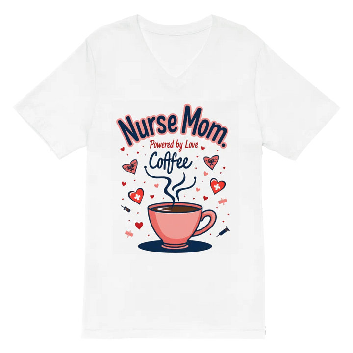 Nurse Mom Love Coffee V-Neck Tee product image (6)