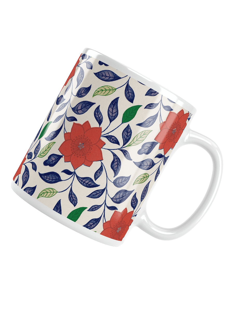 Flower Pattern. 11oz Ceramic White Mug product image (4)