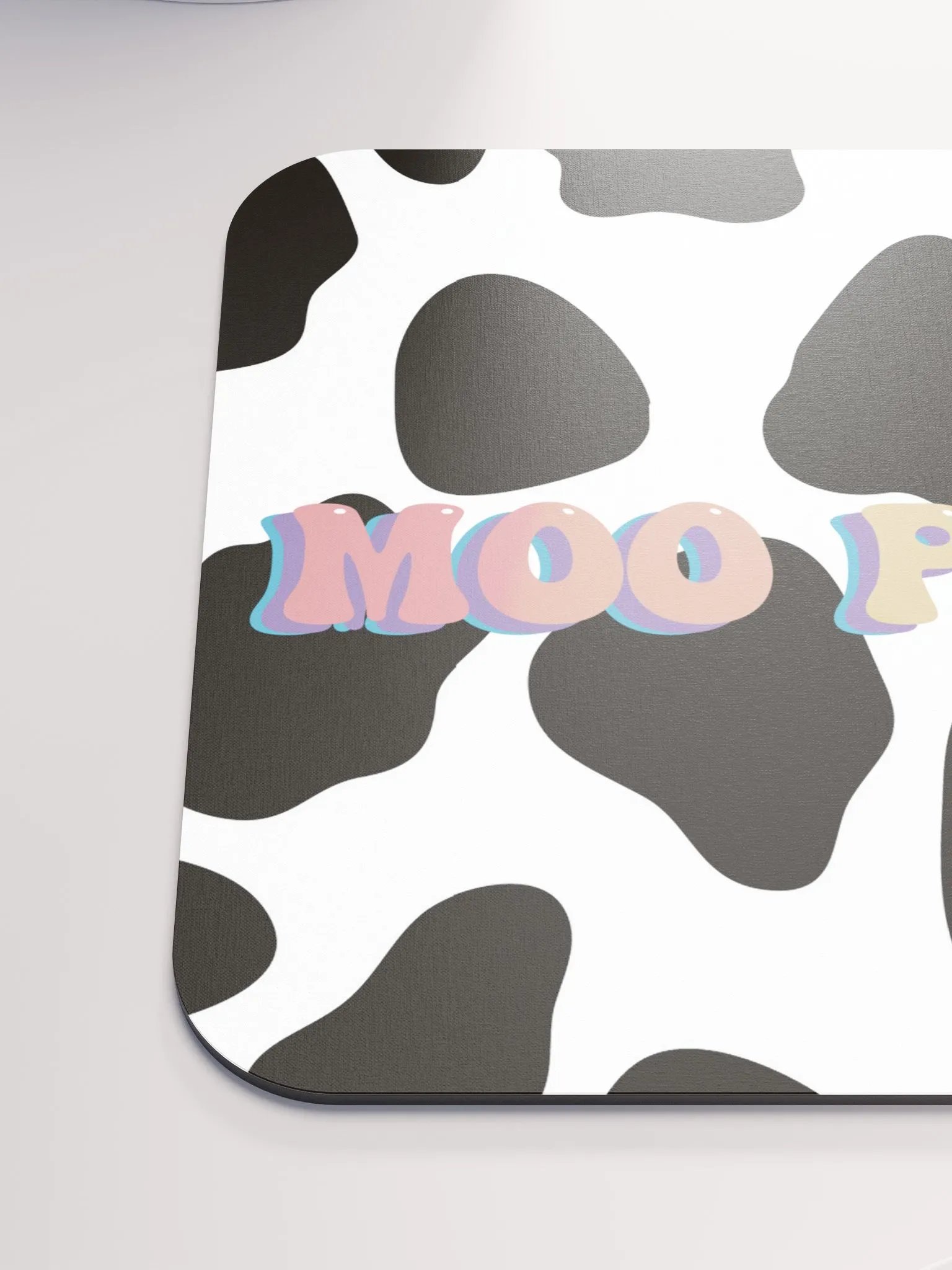 Rainbow Moo Power Cow Print Classic Mouse Pad product image (6)