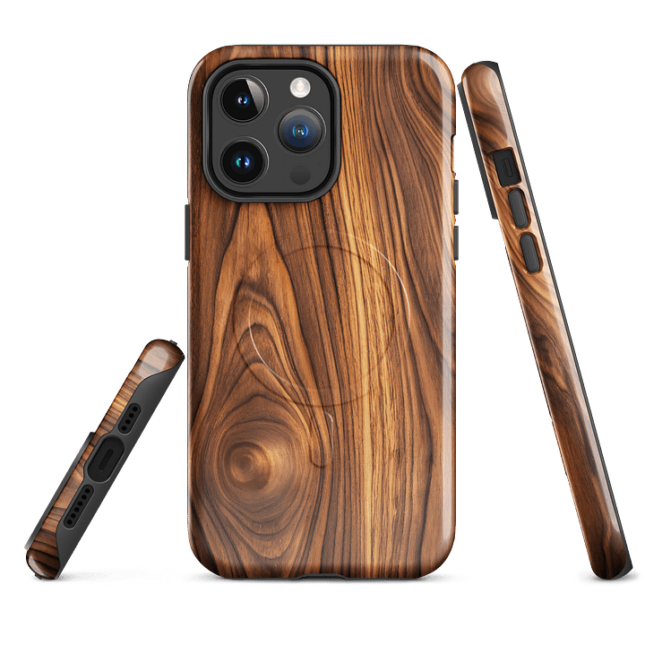 Fauw Walnut Woodgrain MagSafe® Compatible Tough Case product image (4)