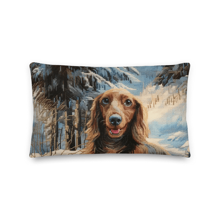 Embroidery - Art Winter scene with dog Cushion product image (2)