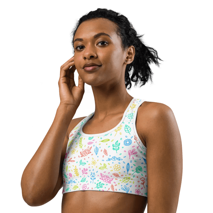 Blossom Beat Sports Bra - Colorful Workout Companion product image (2)