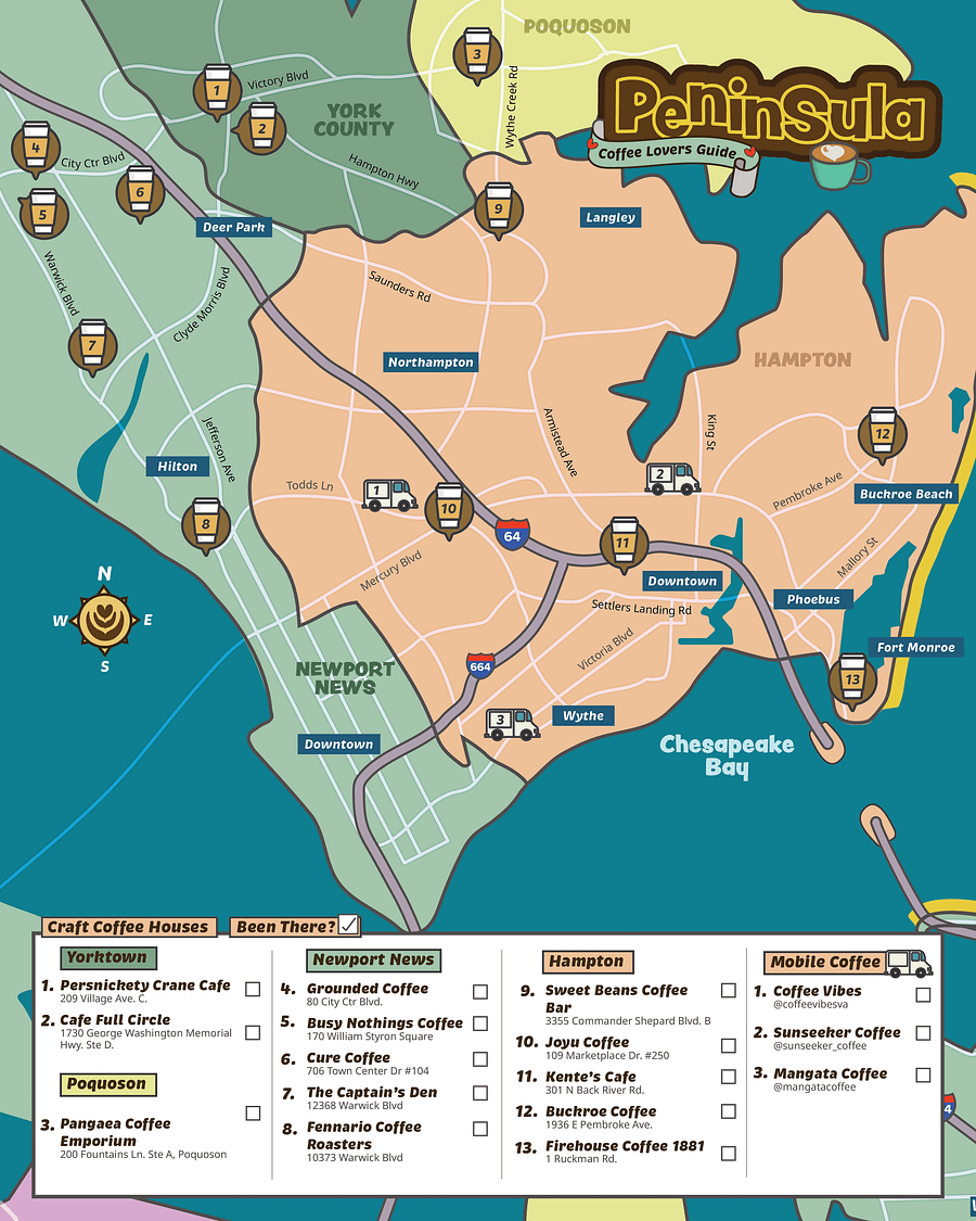 Caffeinated Hampton Roads Map Bundle - Digital Download product image (3)