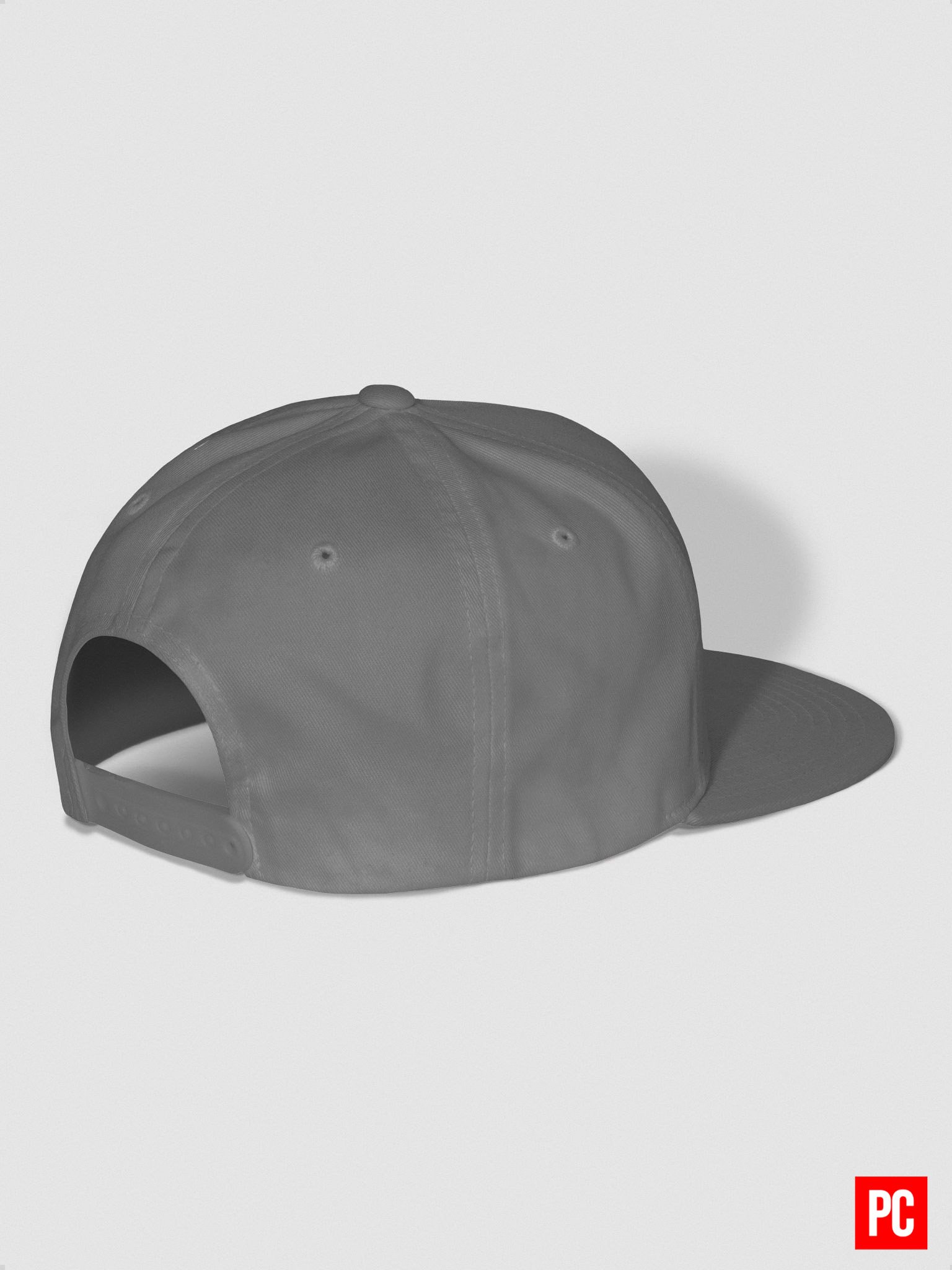 Plain Color Grey Cotton Twill Flat Snapback Cap product image (6)