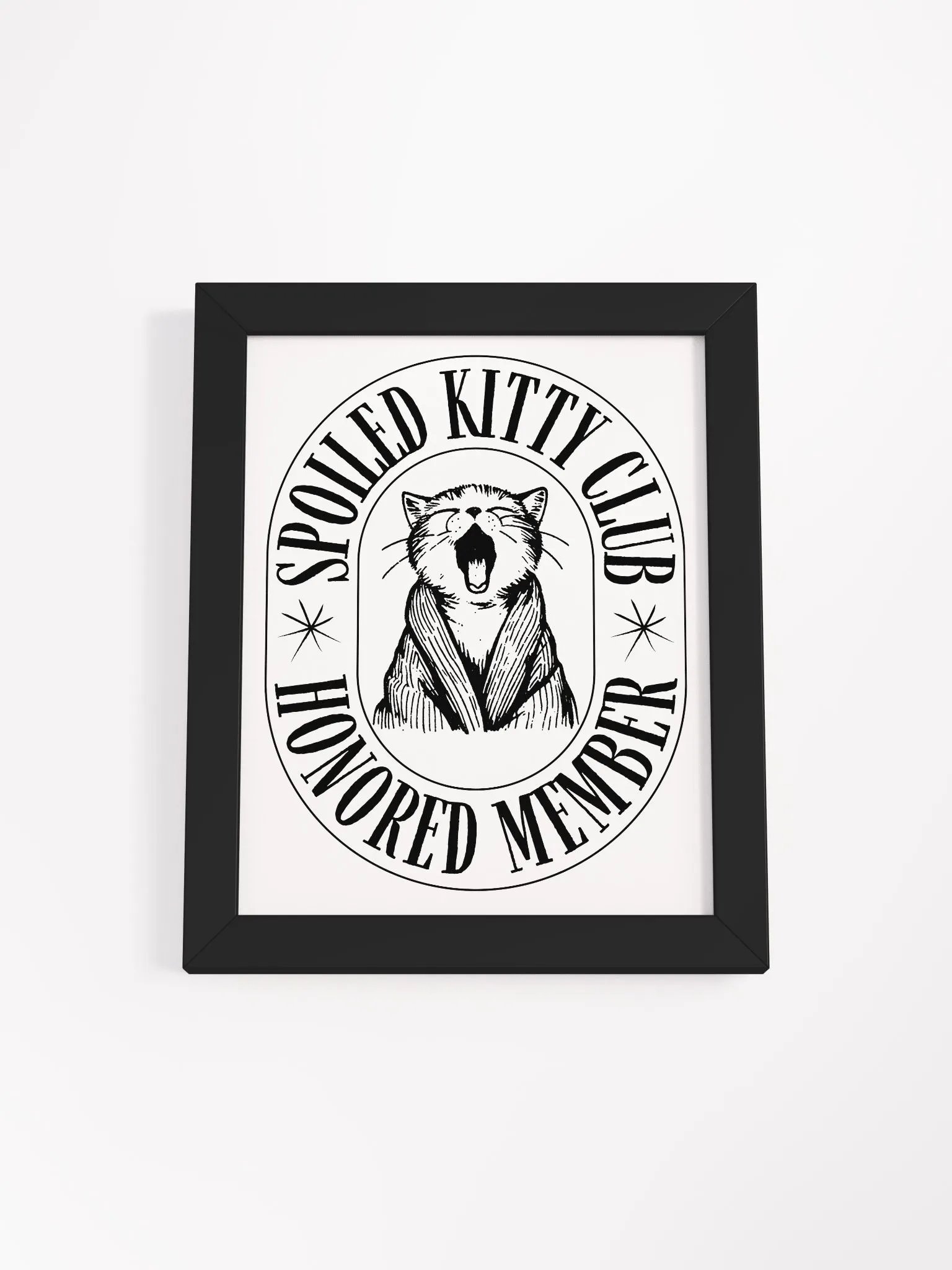 Spoiled Kitty Club in Eco-Friendly Ayous Wood Framed Matte Poster product image (4)