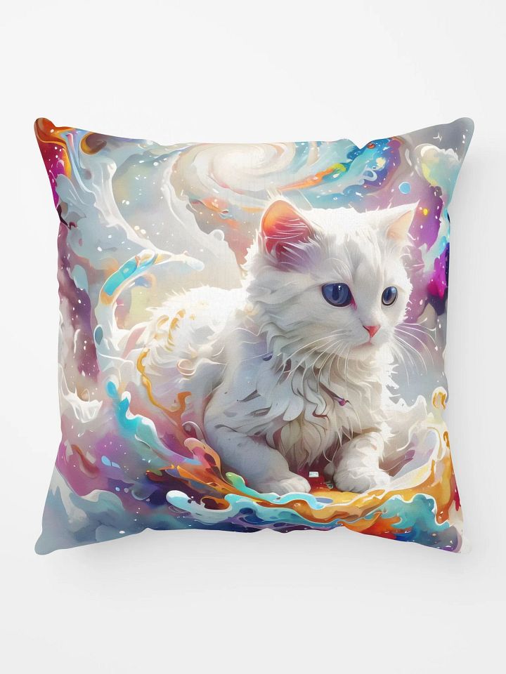 Vibrant Colors and Feline Fantasy Pillow product image (1)