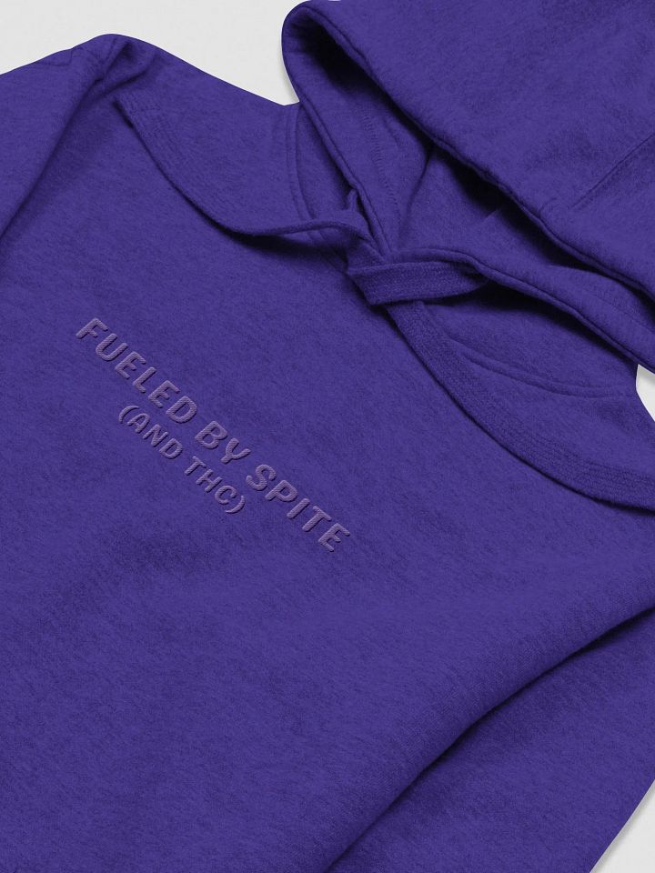 FUELED BY SPITE (purple thread) embroidered heavyweight hoodie product image (1)