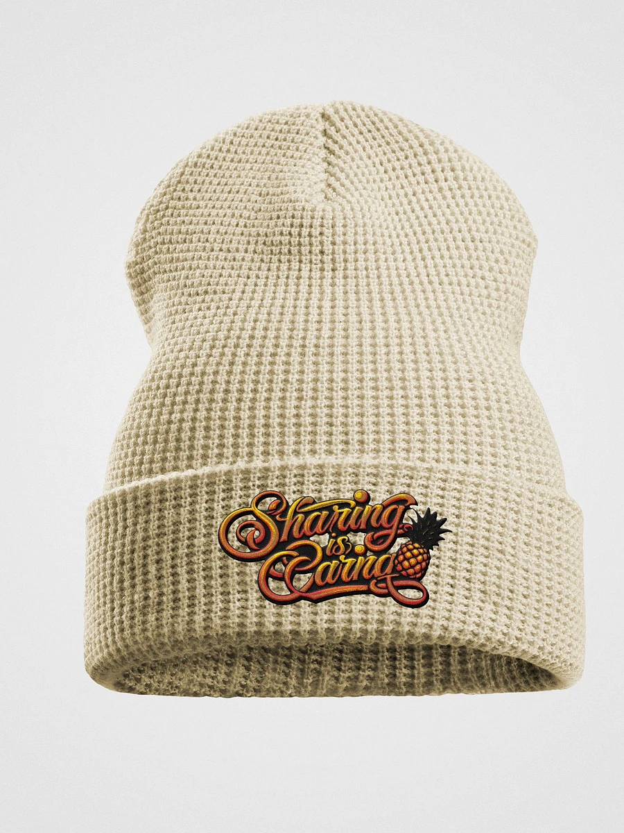 Sharing Is Caring Embroidered Waffle Beanie product image (3)