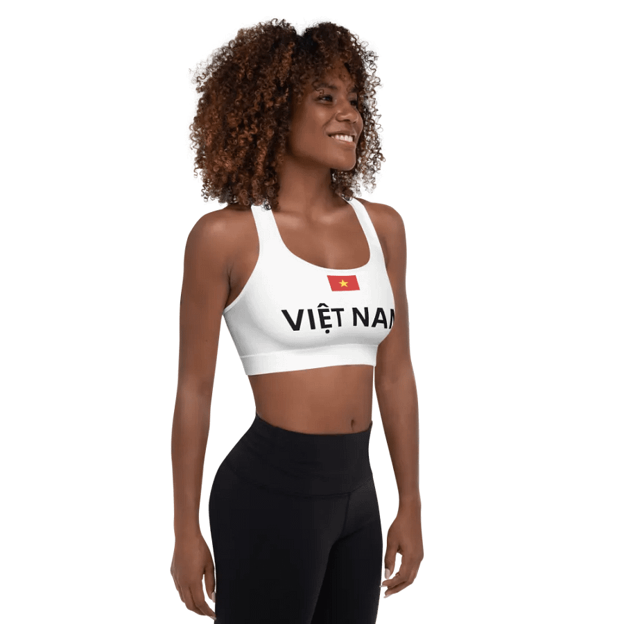 Crop Top Bra For Women with Vietnamese Flag product image (3)