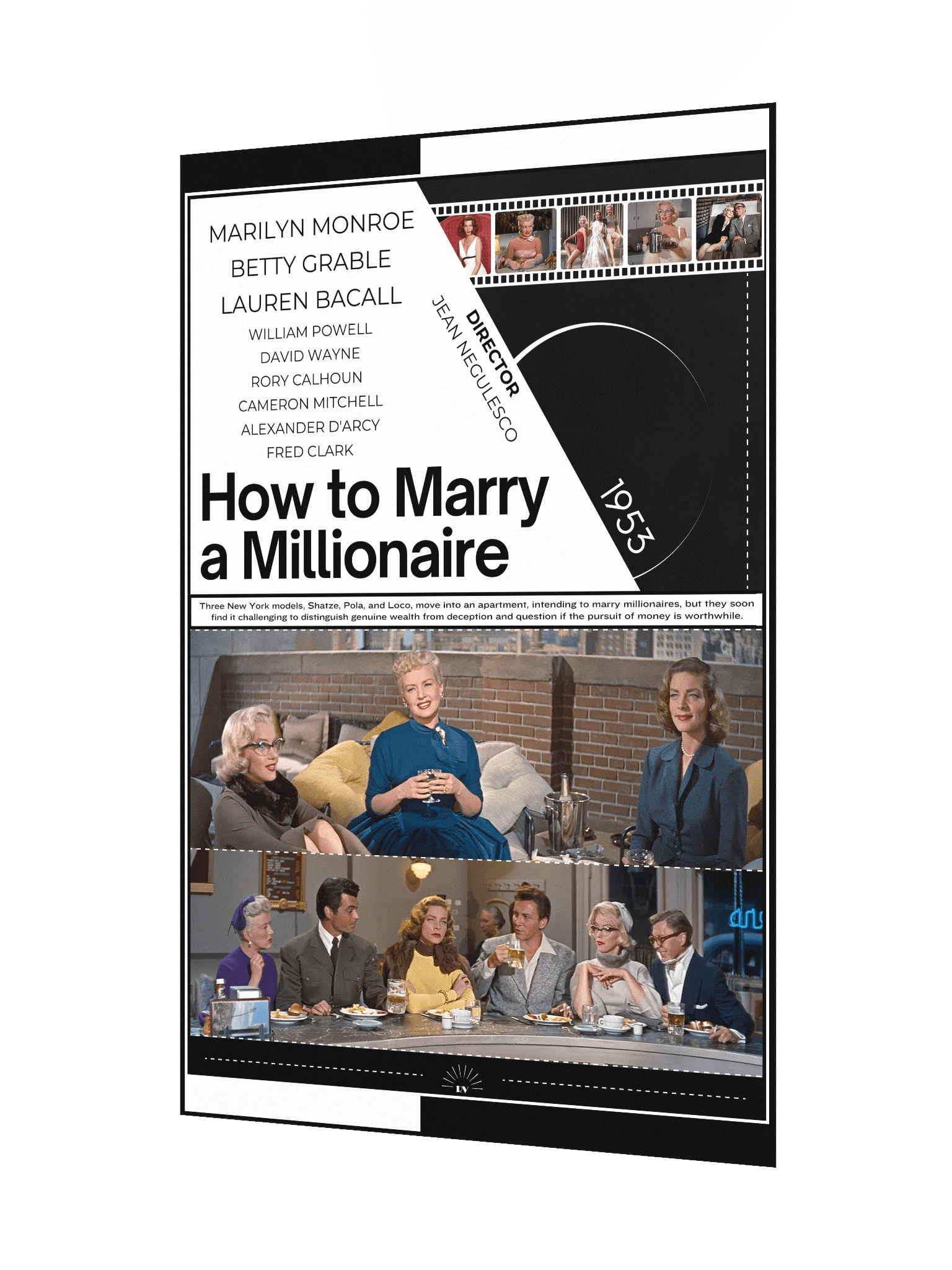 How to Marry a Millionaire with Marilyn Monroe, Lauren Bacall and Betty Grable 1953 | Movie Poster | 12x18 Wall Art product image (3)