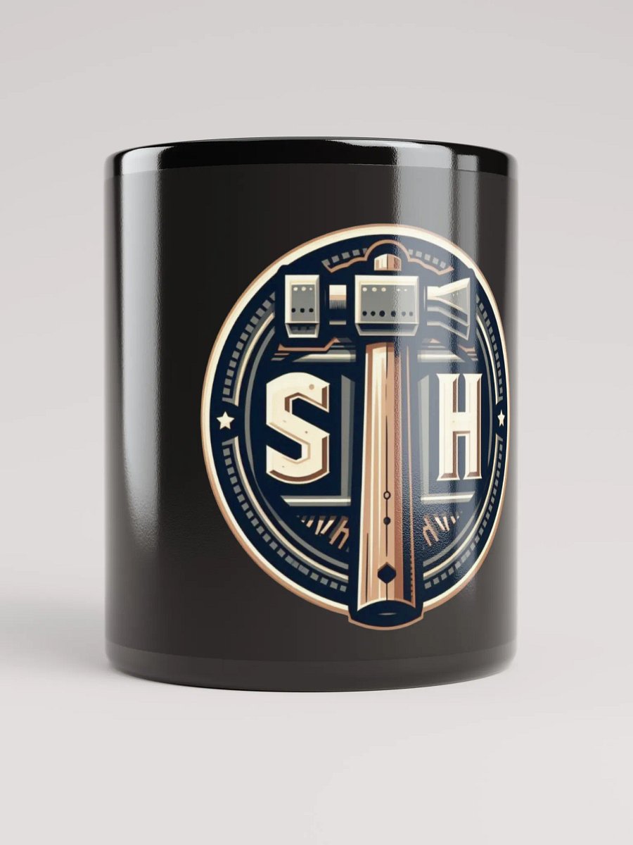 Black Glossy Mug, Star Hammer Logo product image (5)
