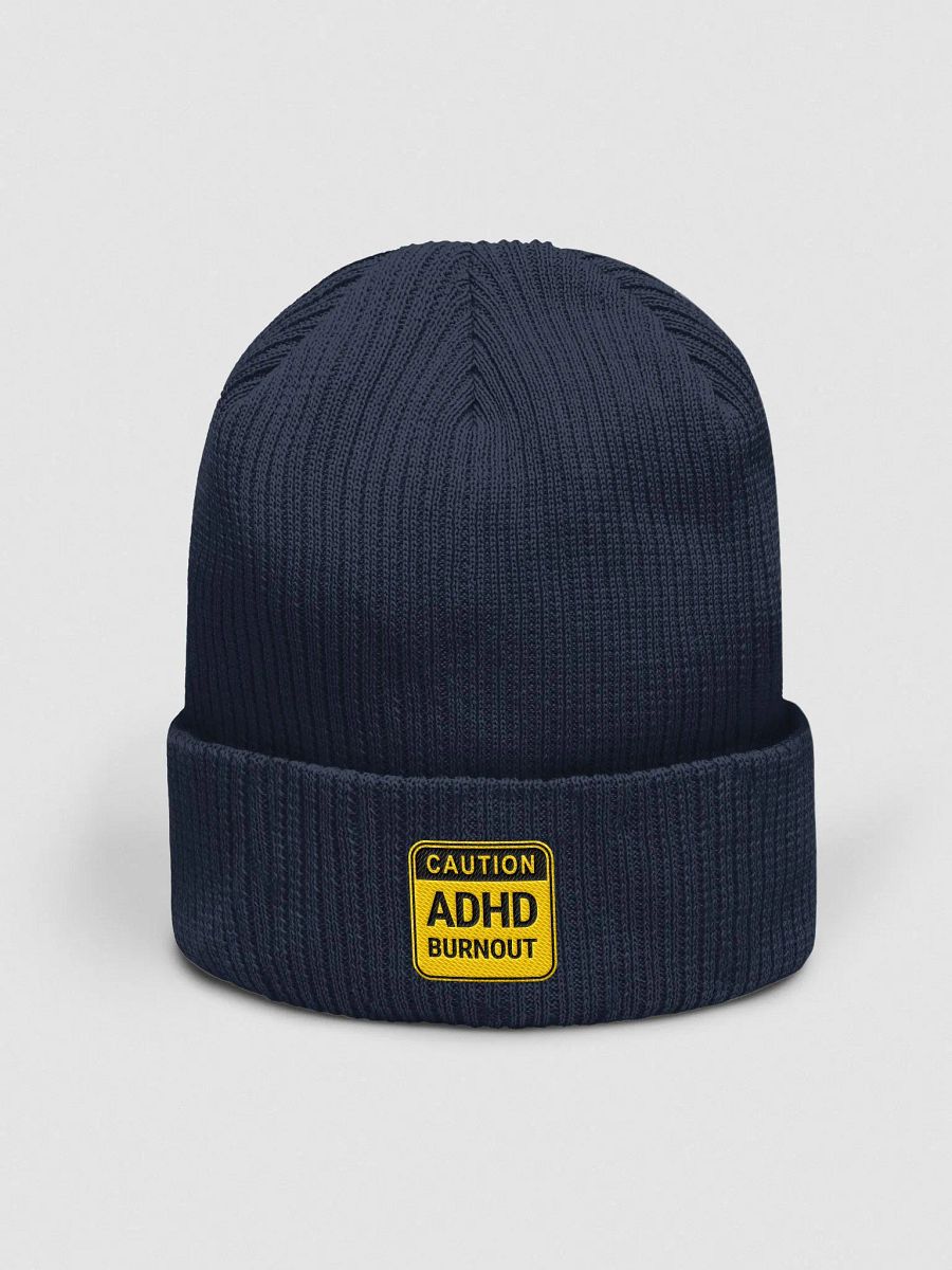 CAUTION: ADHD BURNOUT organic ribbed beanie product image (1)
