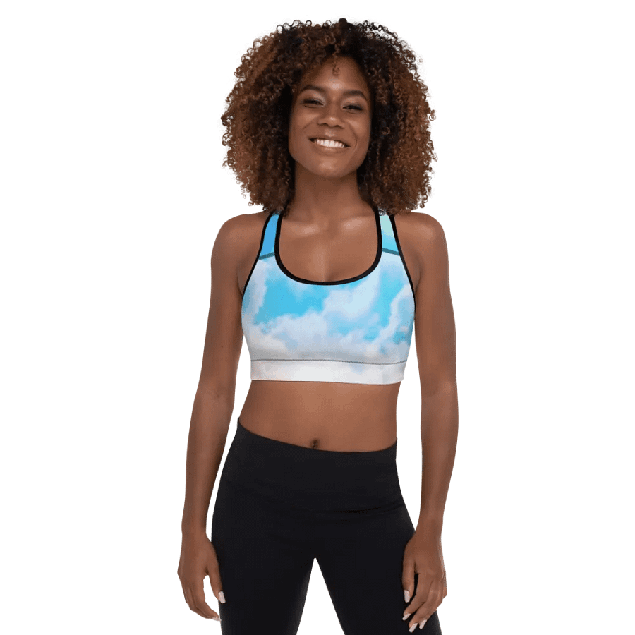 Blur cloud rainbow Design Padded Sports Bra - v6 product image (8)