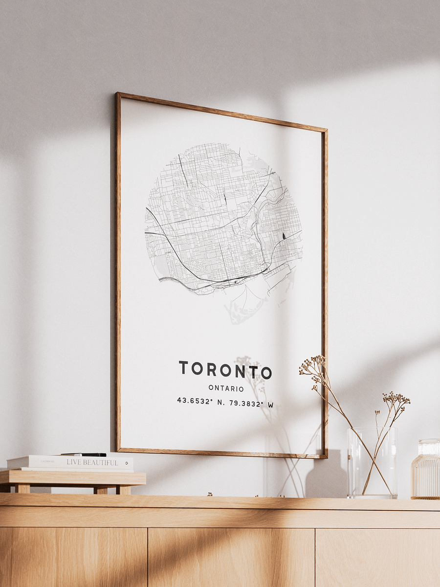 Toronto Street Map Poster – White Minimalist Circular City Art product image (2)